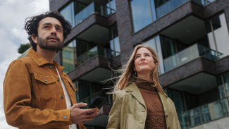 couple looking at apartments